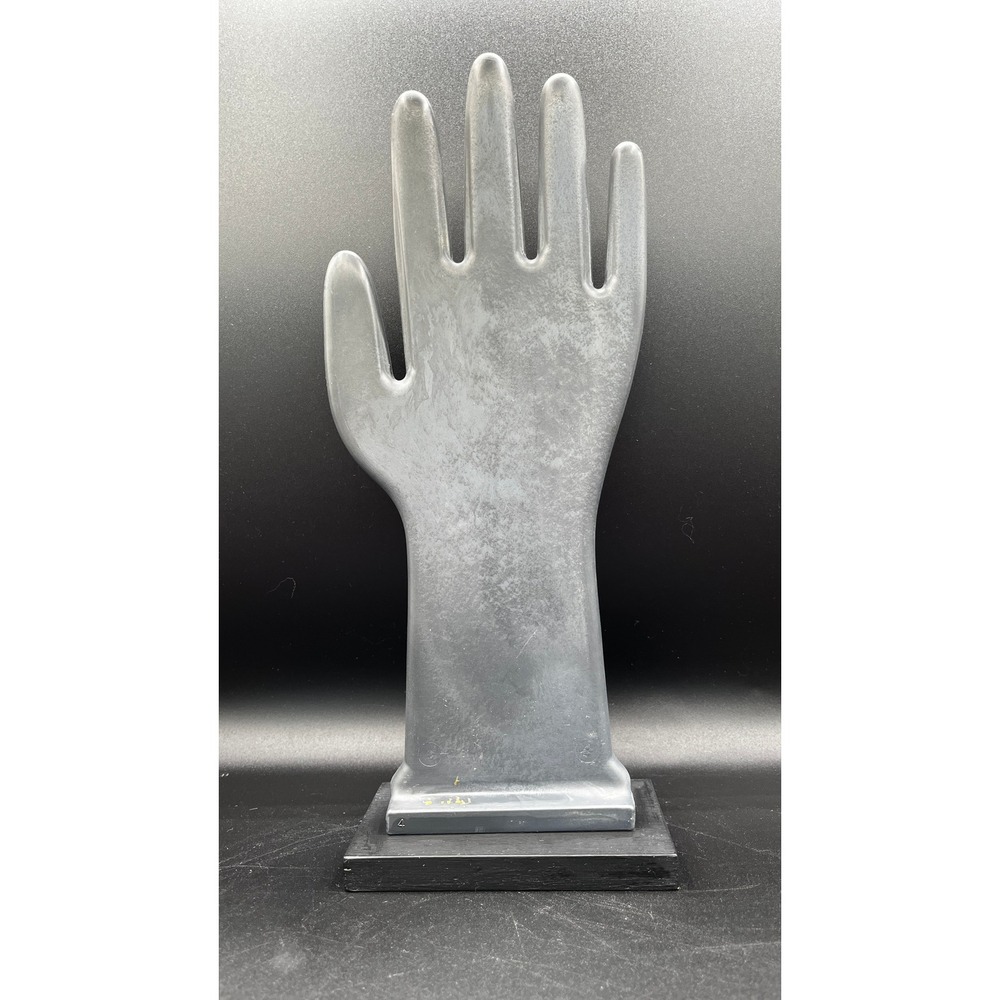 Vtg Composite Industrial Glove Mold Form Flat Gray Display Jewelry 12.25" x 5"